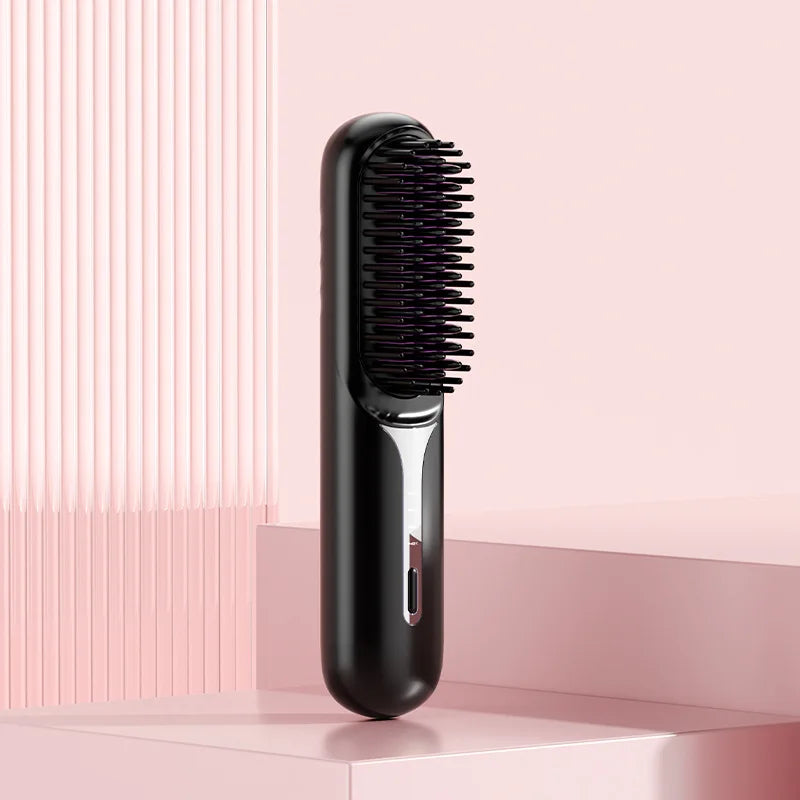 LISSYA - Brosse lissante sans fil, pour tous types de cheuveux - Effet Brushing pro en 2 min, chauffe rapide & anti-frisottis