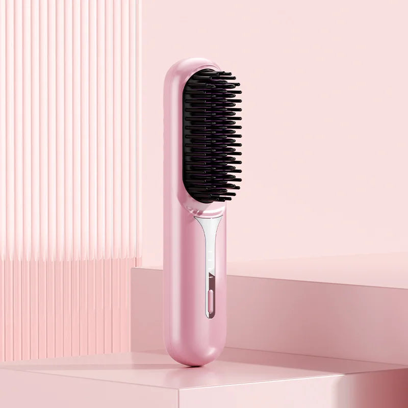 LISSYA - Brosse lissante sans fil, pour tous types de cheuveux - Effet Brushing pro en 2 min, chauffe rapide & anti-frisottis