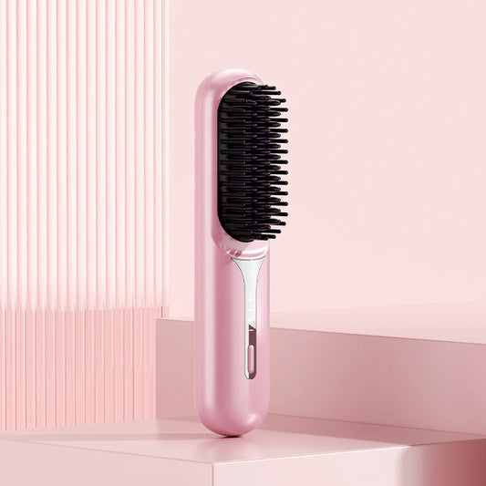 LISSYA - Brosse lissante sans fil, pour tous types de cheuveux - Effet Brushing pro en 2 min, chauffe rapide & anti-frisottis