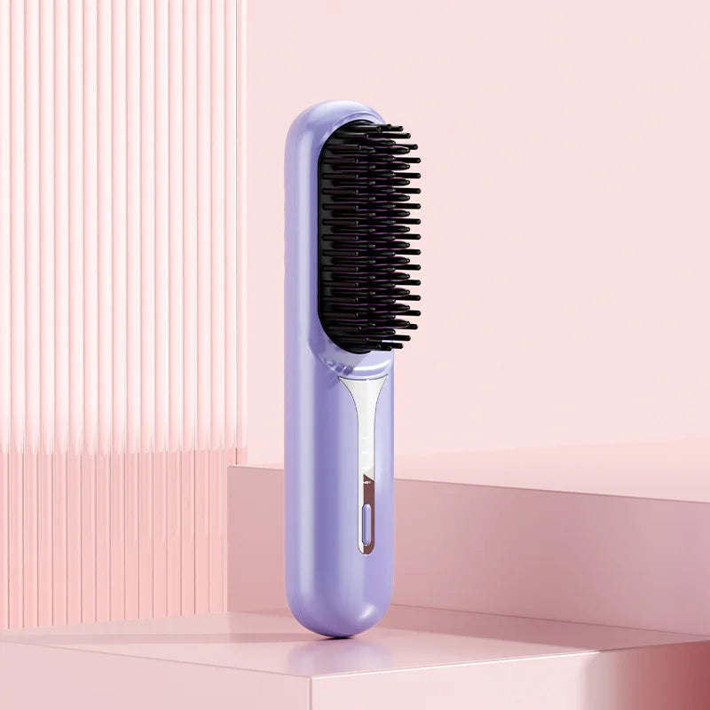 LISSYA - Brosse lissante sans fil, pour tous types de cheuveux - Effet Brushing pro en 2 min, chauffe rapide & anti-frisottis